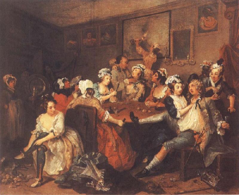 William Hogarth A Rake-s Progress,Tavern Scene oil painting image